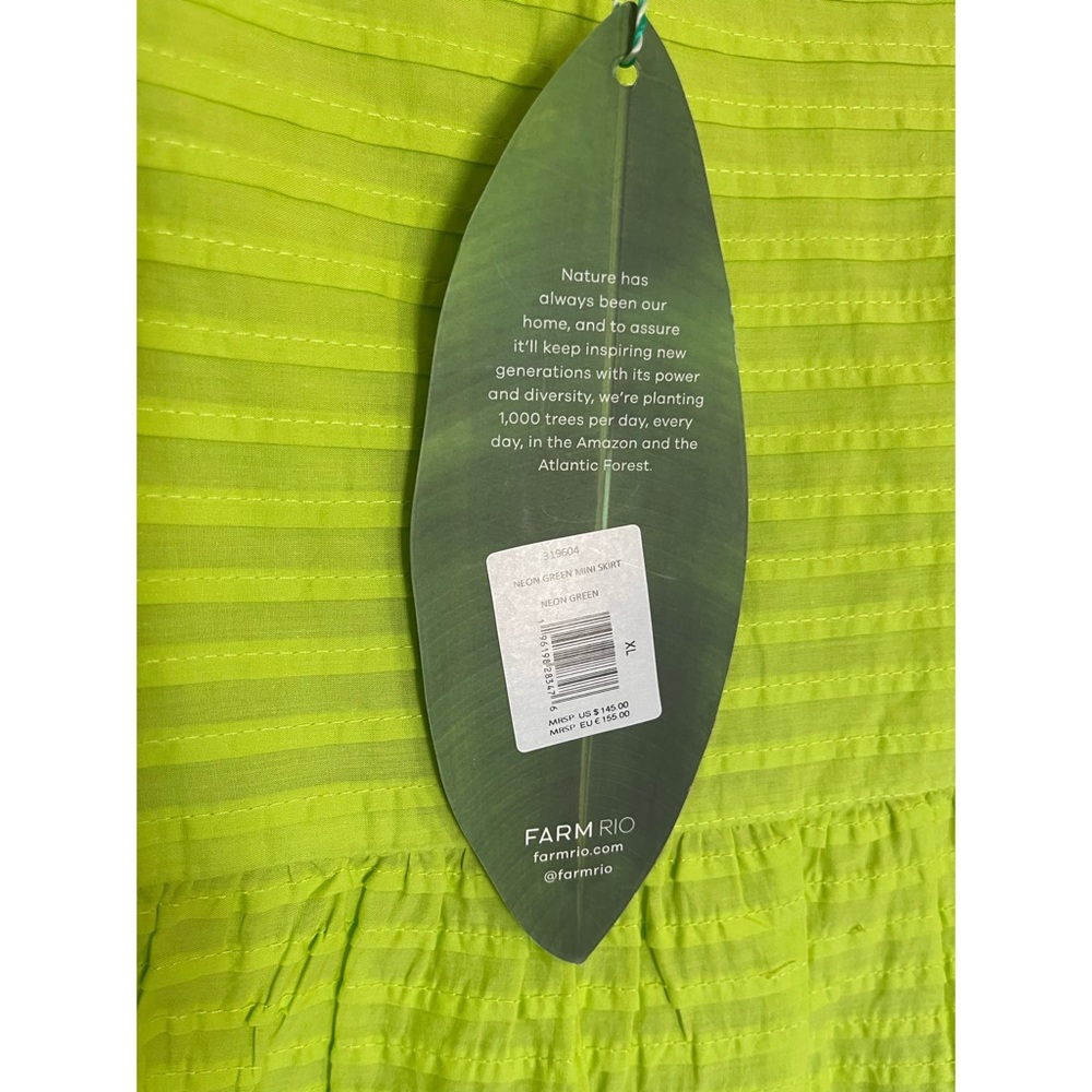 FARM Rio Neon Green Mini Skirt NWT SZ XL - Picture 5 of 15